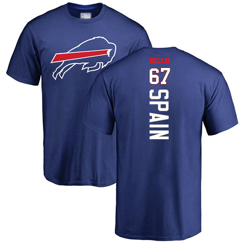 Men NFL Buffalo Bills #67 Quinton Spain Royal Blue Backer T Shirt->nfl t-shirts->Sports Accessory